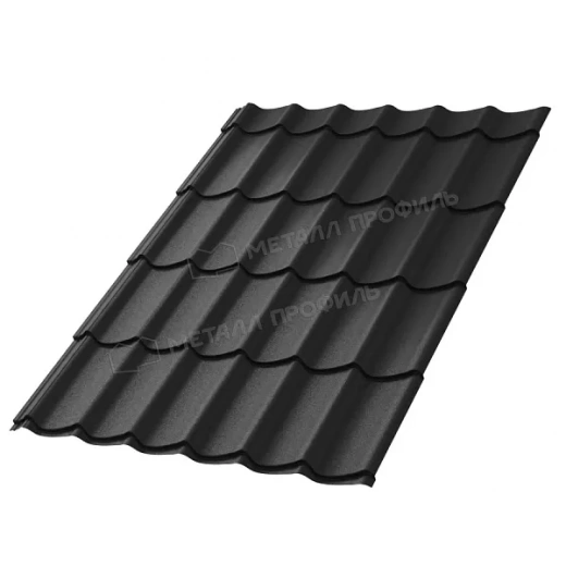Металлочерепица Монтерра XL 0,45 мм VikingMP RAL 9005 (Черный)